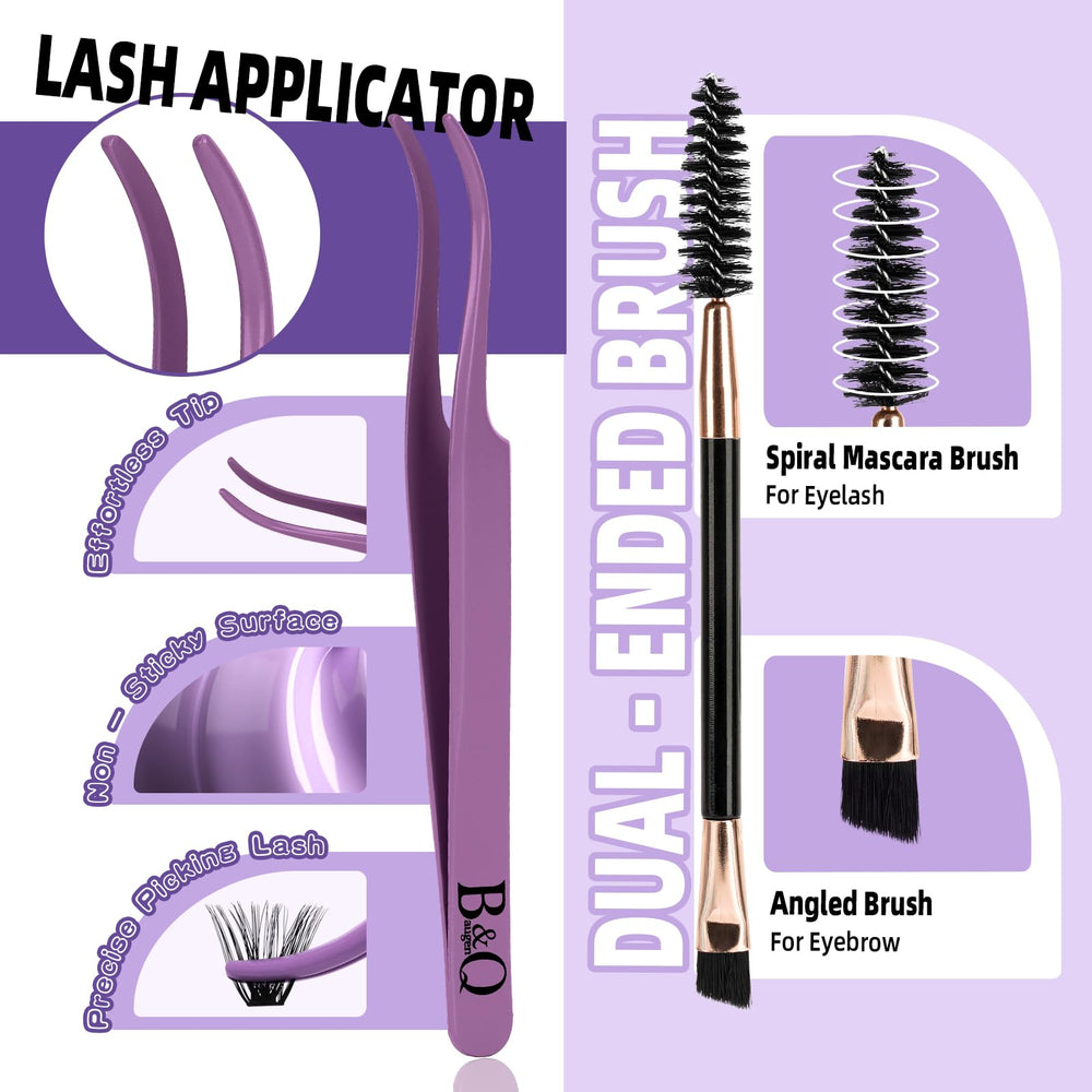 B&Qaugen double-ended brush blends lashes for seamless finish.