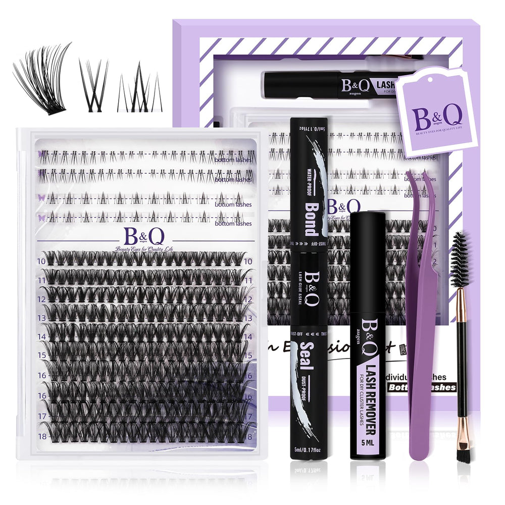 BQaugen eyelash extension kit upper lashes 10-18mm for natural, wispy volume