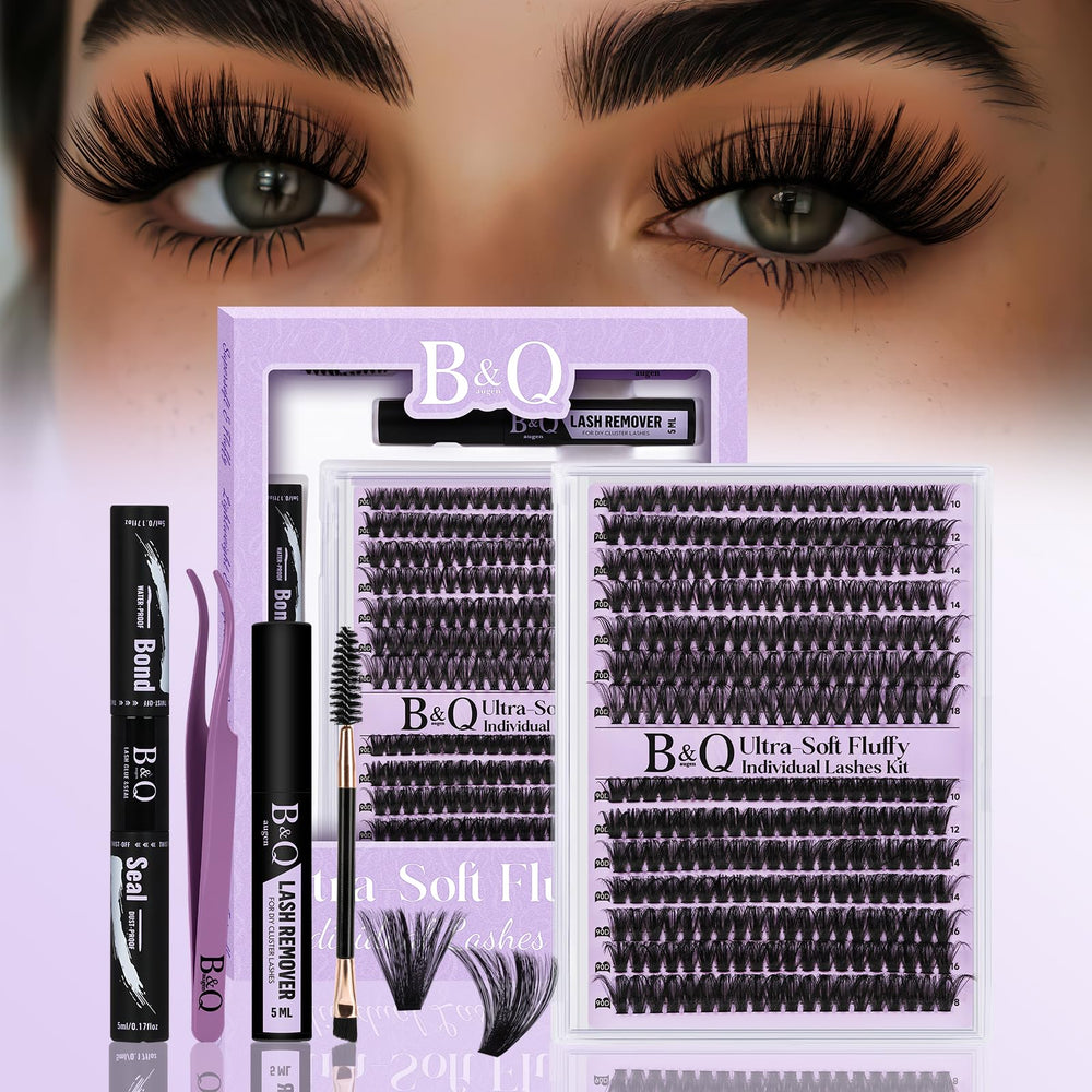 B&Qaugen fluffy lash clusters kit 280PCS for versatile at-home styling