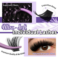 B&Qaugen fluffy lash clusters kit – stacked packs for quick selection and layering.