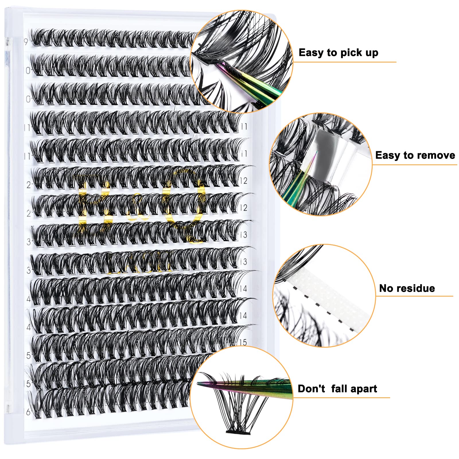BQaugen lash bands flat base for comfortable wear.