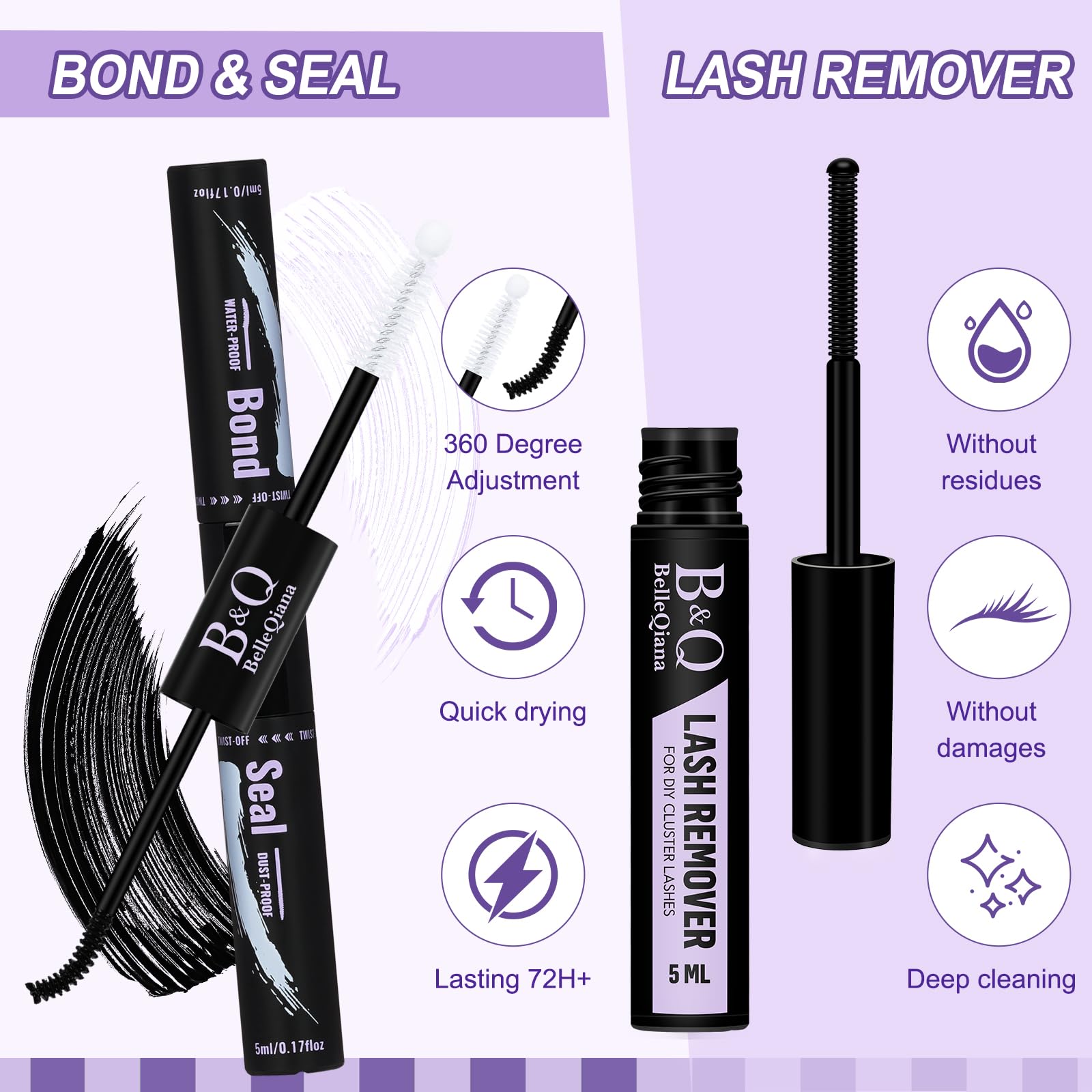 B&Qaugen lash removal oil gently loosens clusters without tugging