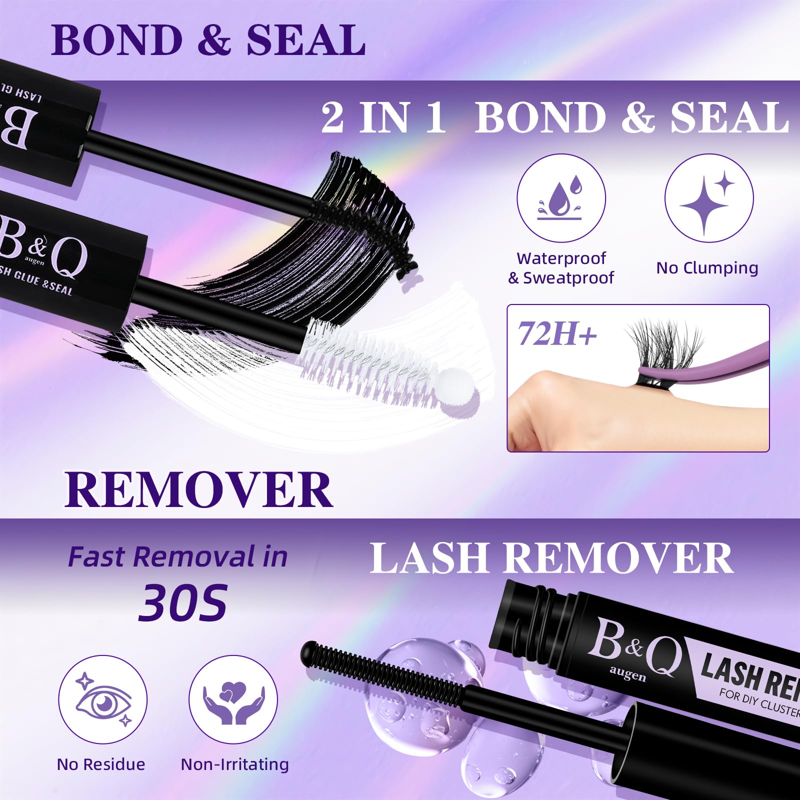 B&Qaugen Long-lasting lash glue ensures secure wear.