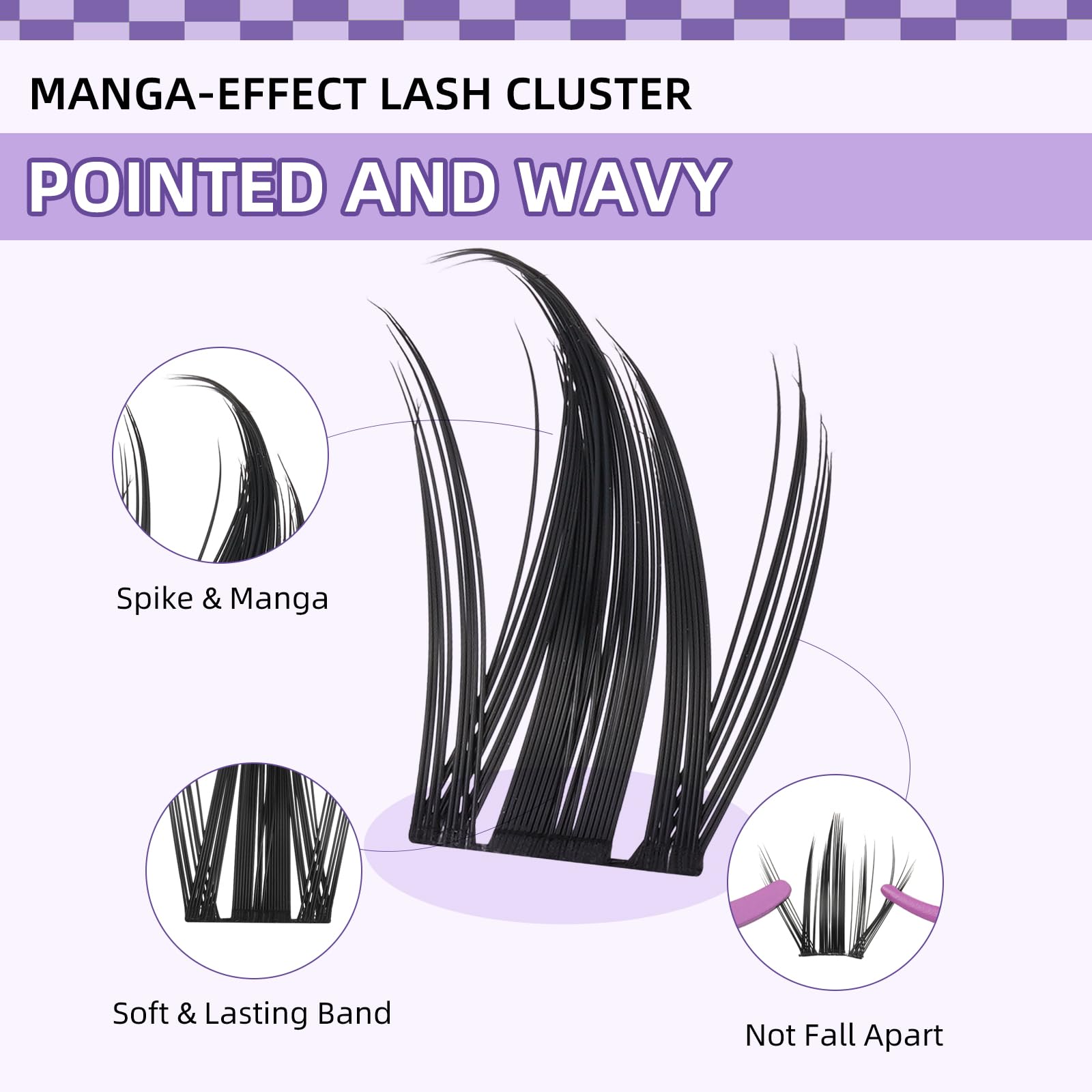 B&Qaugen Manga Lash Clusters Kit feather-soft fibers for comfortable all-day wear.