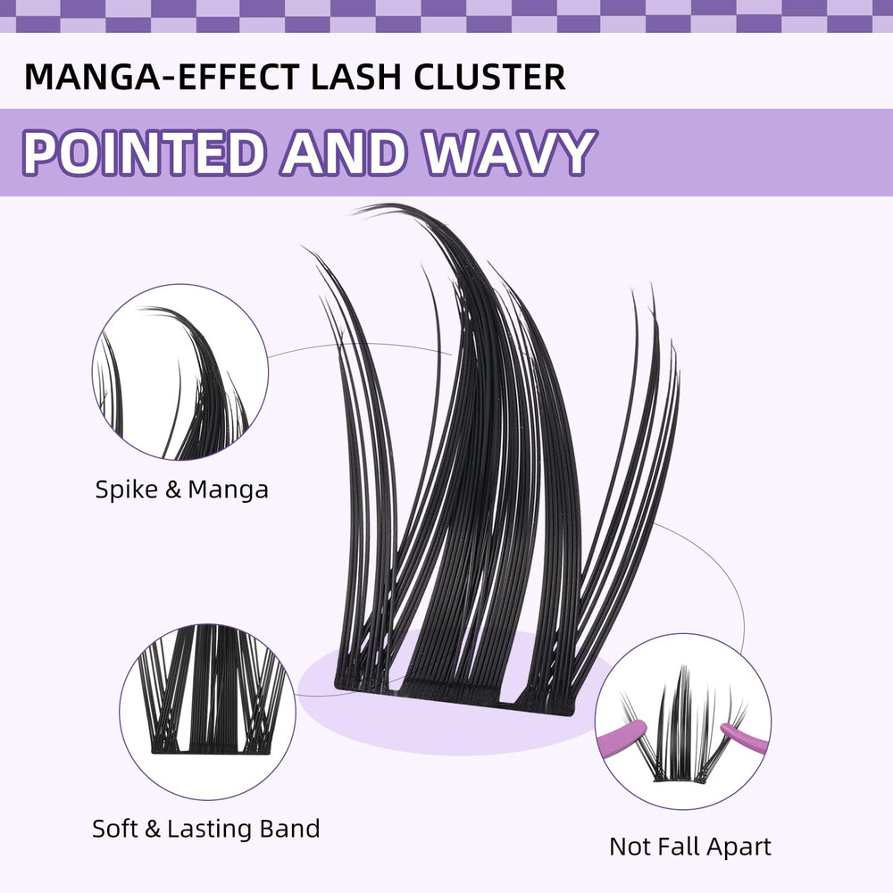 B&Qaugen Manga Lash Clusters Kit feather-soft fibers for comfortable all-day wear.