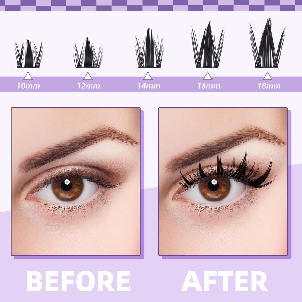 B&Qaugen Manga Lash Clusters Kit upgraded glue for stronger adhesion and water resistance.