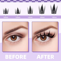 B&Qaugen Manga Lash Clusters Kit upgraded glue for stronger adhesion and water resistance.