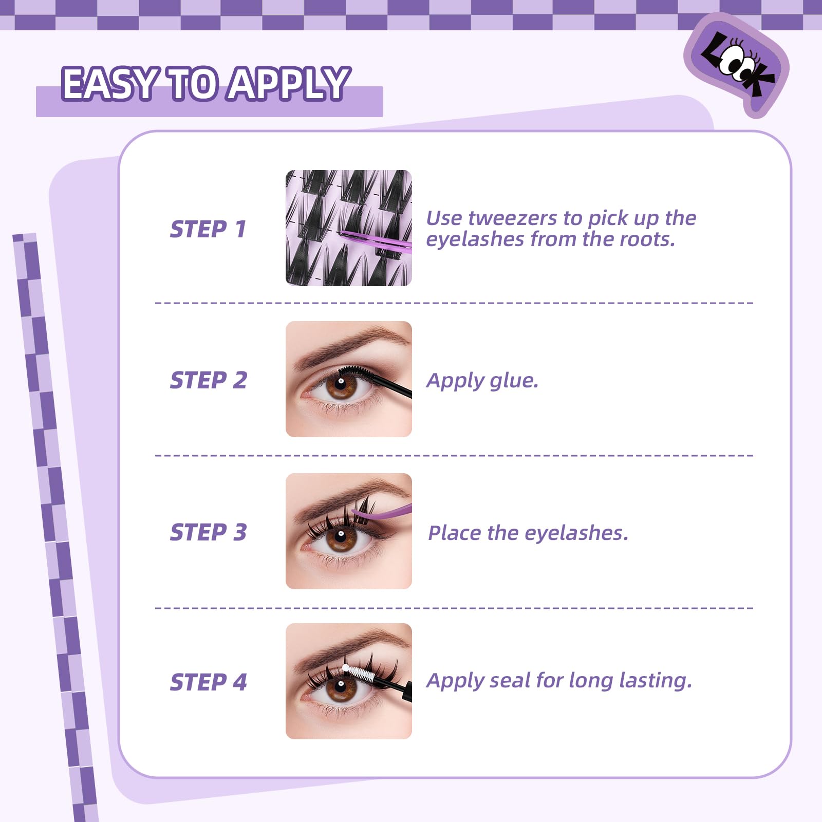 B&Qaugen Manga Lash Clusters Kit non-stick tweezers for easy residue-free cleanup.