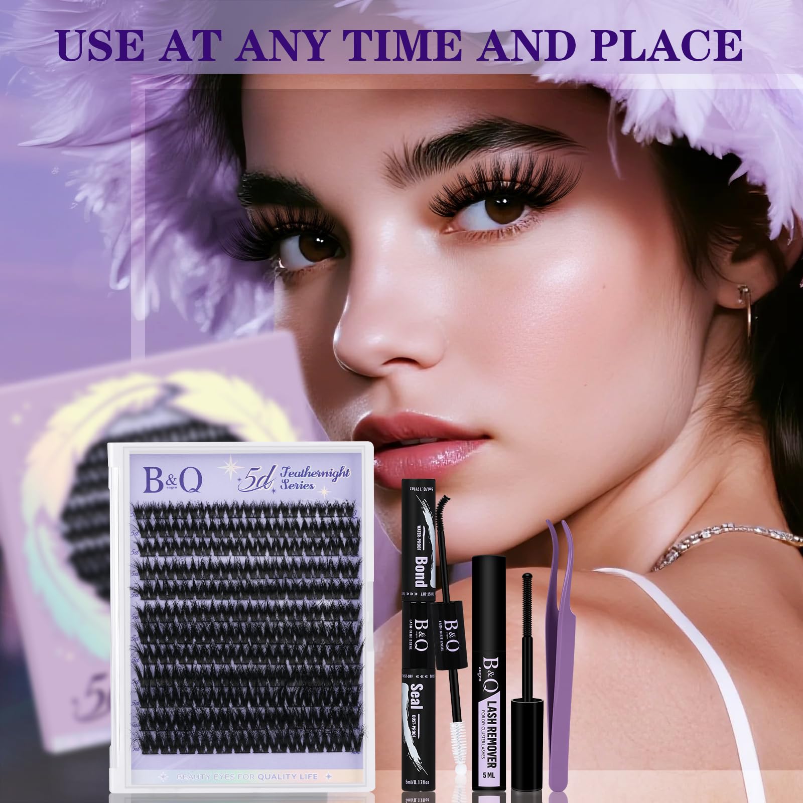 B&Qaugen Mixed-length lashes 8-18mm enable versatile looks.