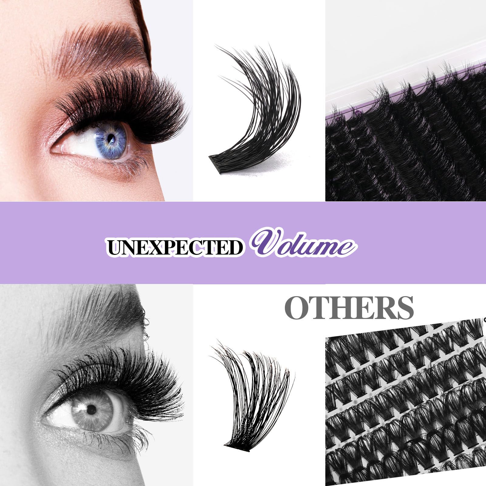 B&Qaugen waterproof lash clusters stay put with bond and seal for up to 72 hours.
