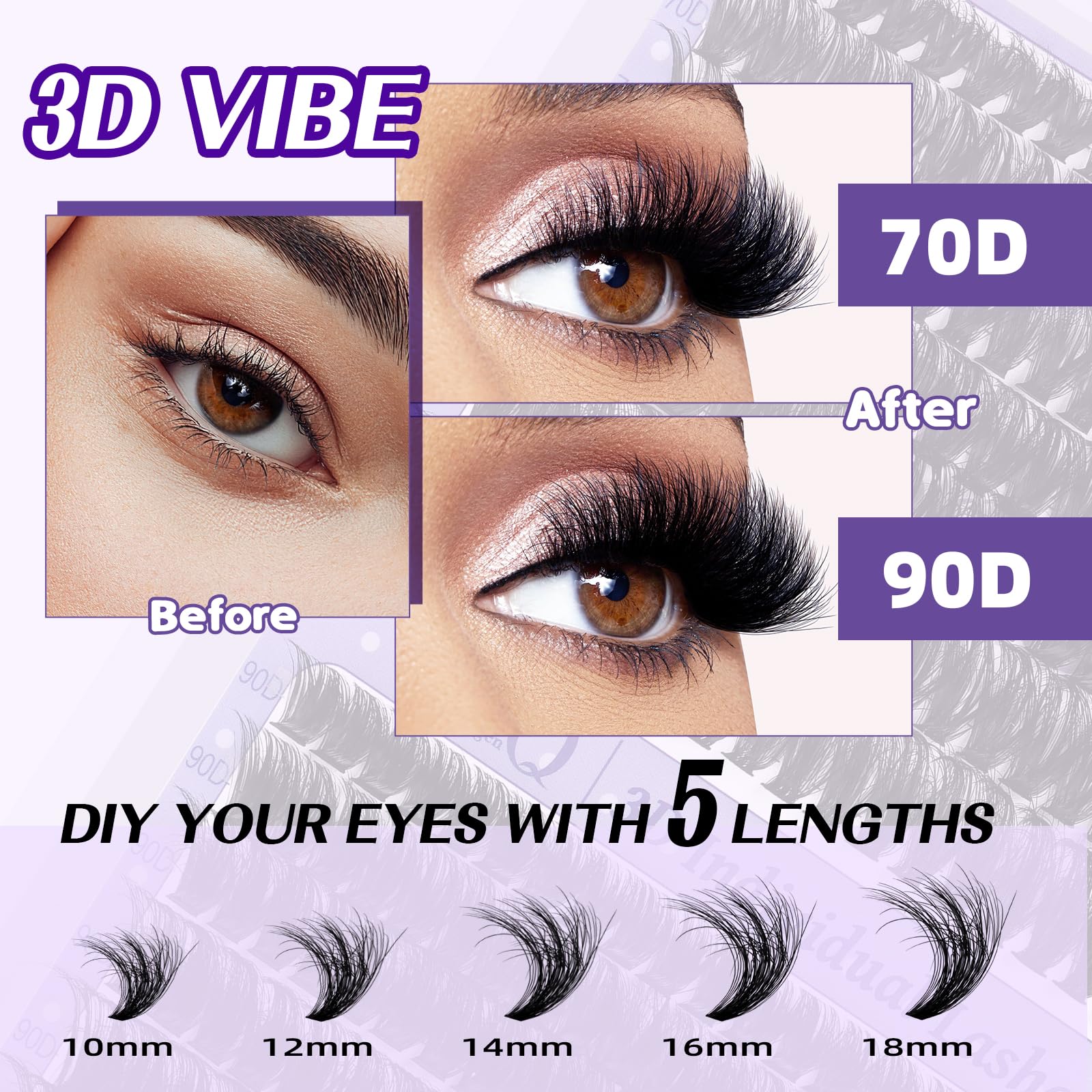 B&Qaugen wispy lash clusters natural look for everyday wear