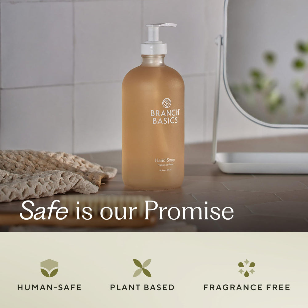 Branch Basics Gel Hand Soap glass bottle reduces plastic waste