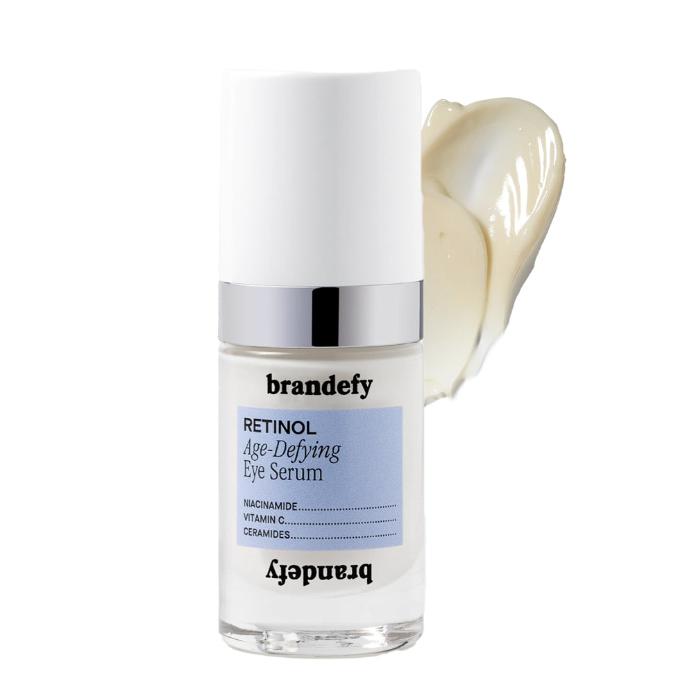 Brandefy Retinol + Niacinamide Eye Serum bottle for anti-aging and hydration