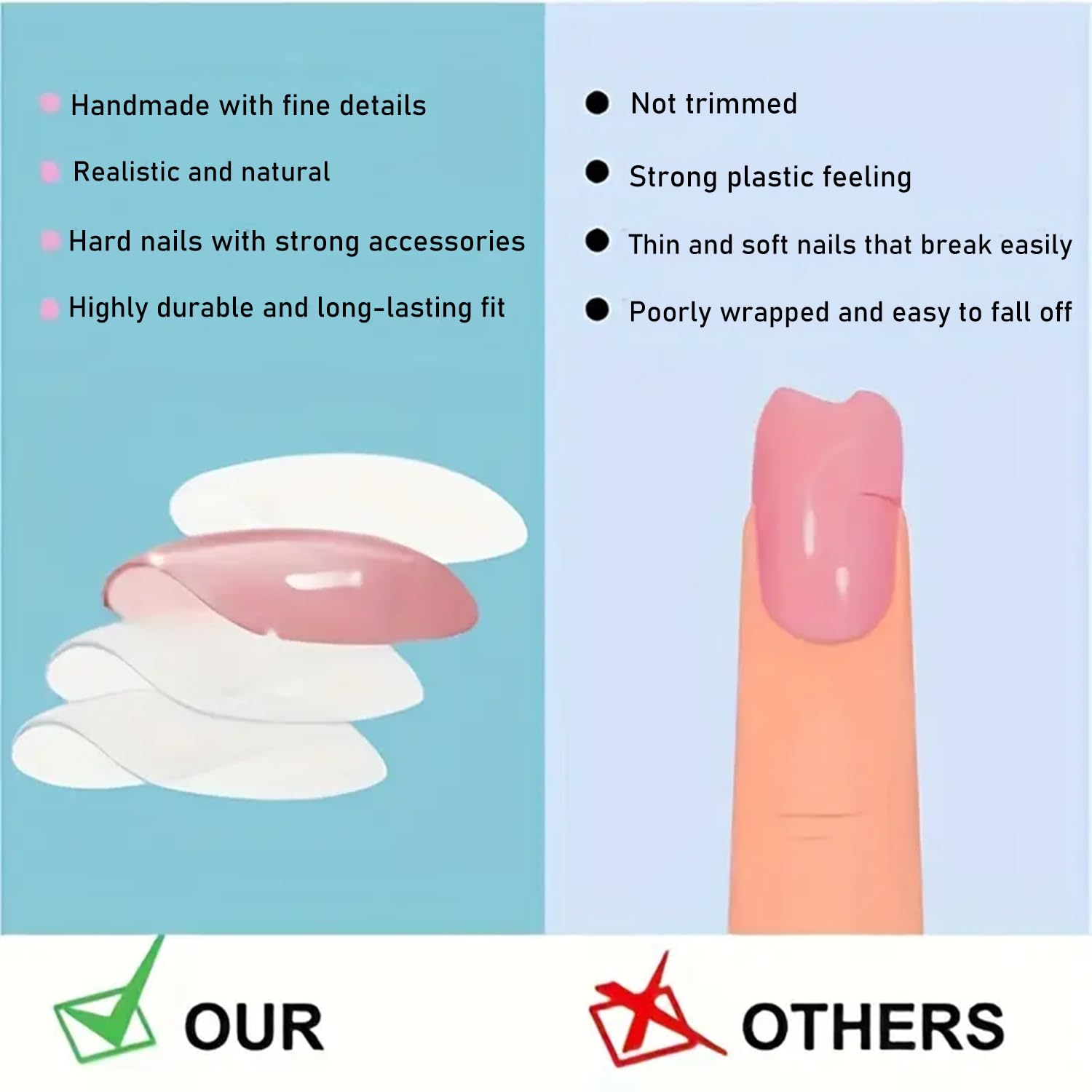 BrandX nail file and wooden stick aid shaping and prepping.