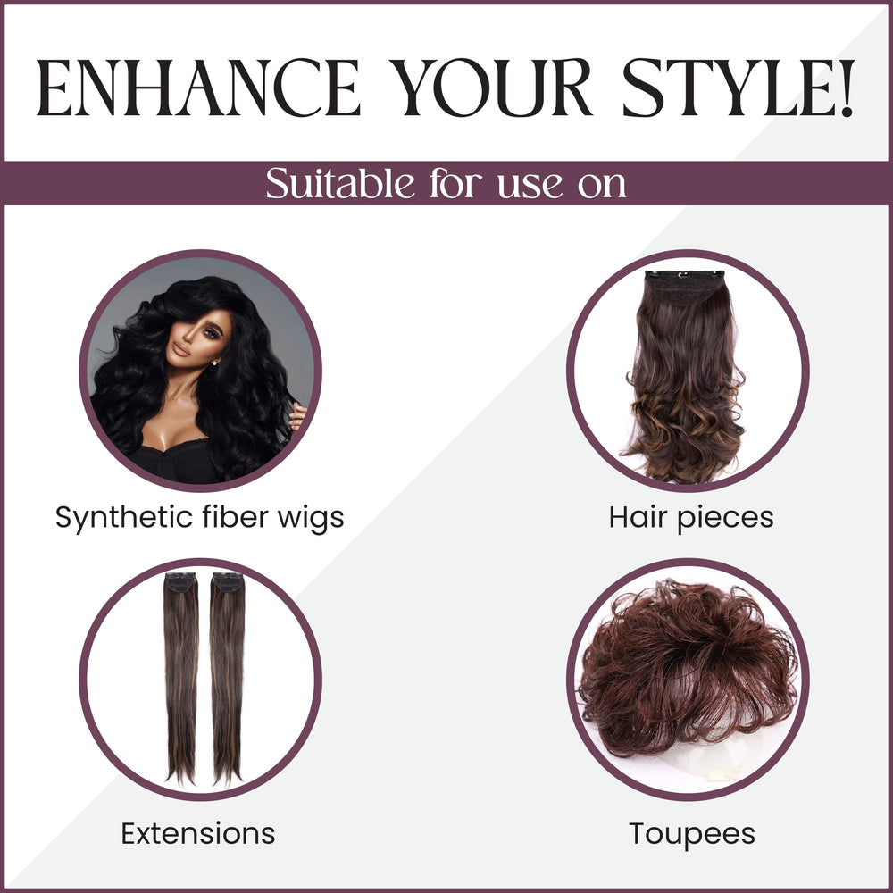 Brandywine wig spray can in use for extending wig life with light, fast-drying action.