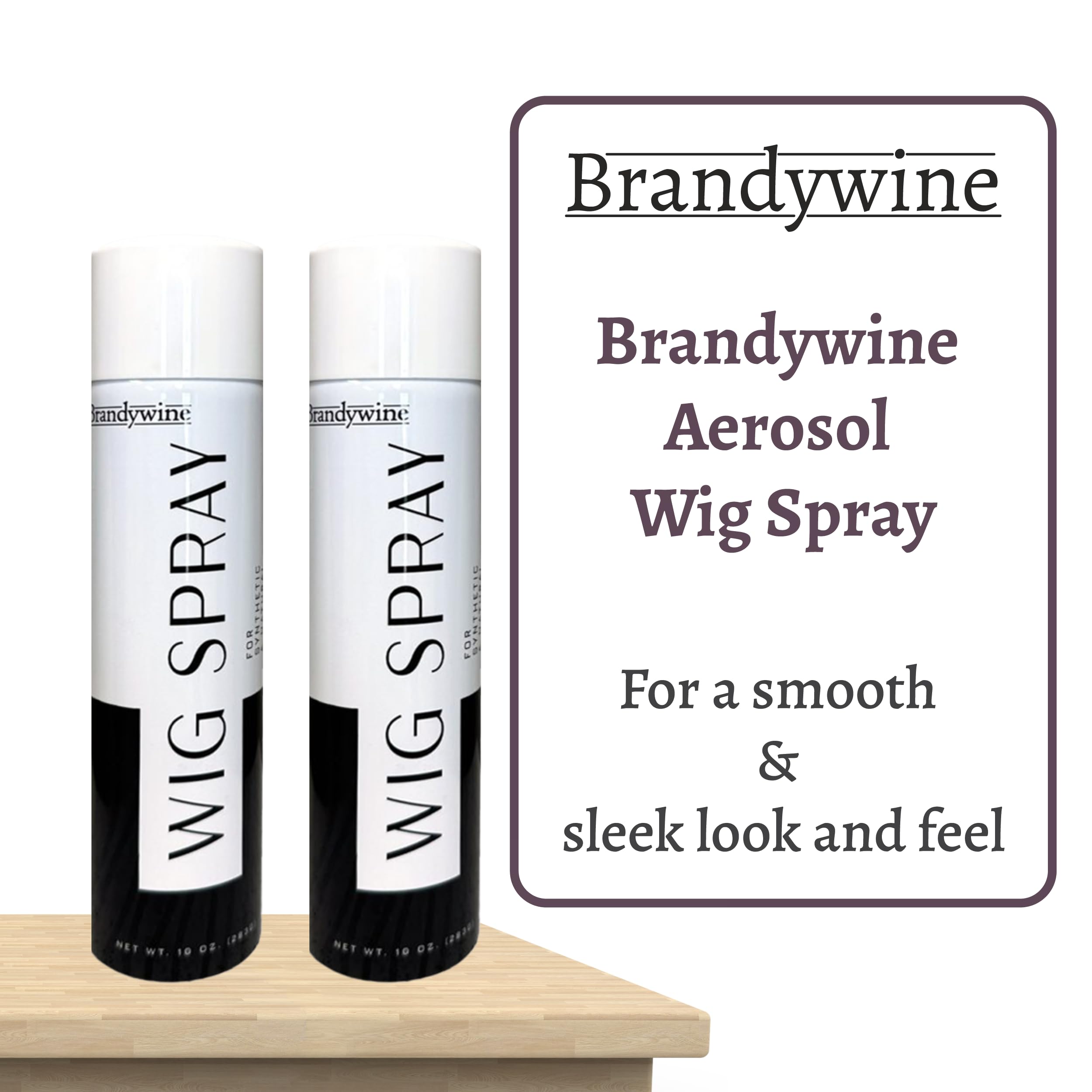 Brandywine wig spray application on a finished style shows non-greasy, flexible hold finish.