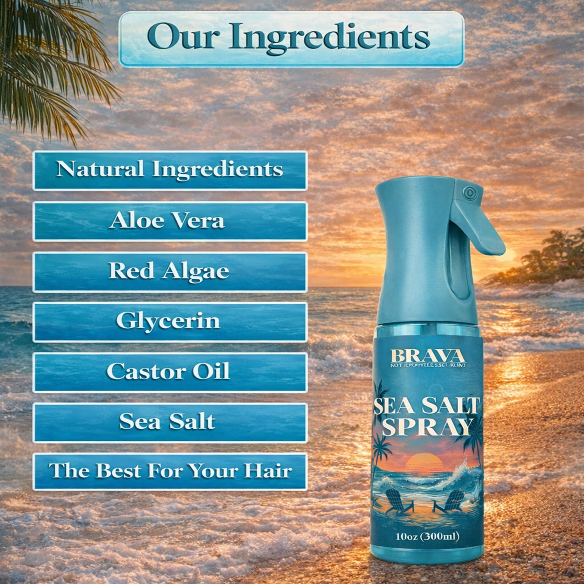 BRAVA Sea Salt Spray delivers a clean matte finish with no residue.