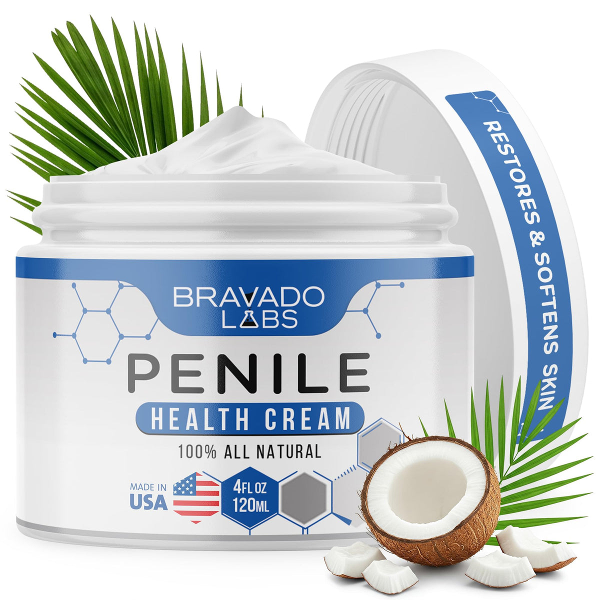 Bravado Labs Premium Penile Health Creme bottle shown for daily hydration and comfort