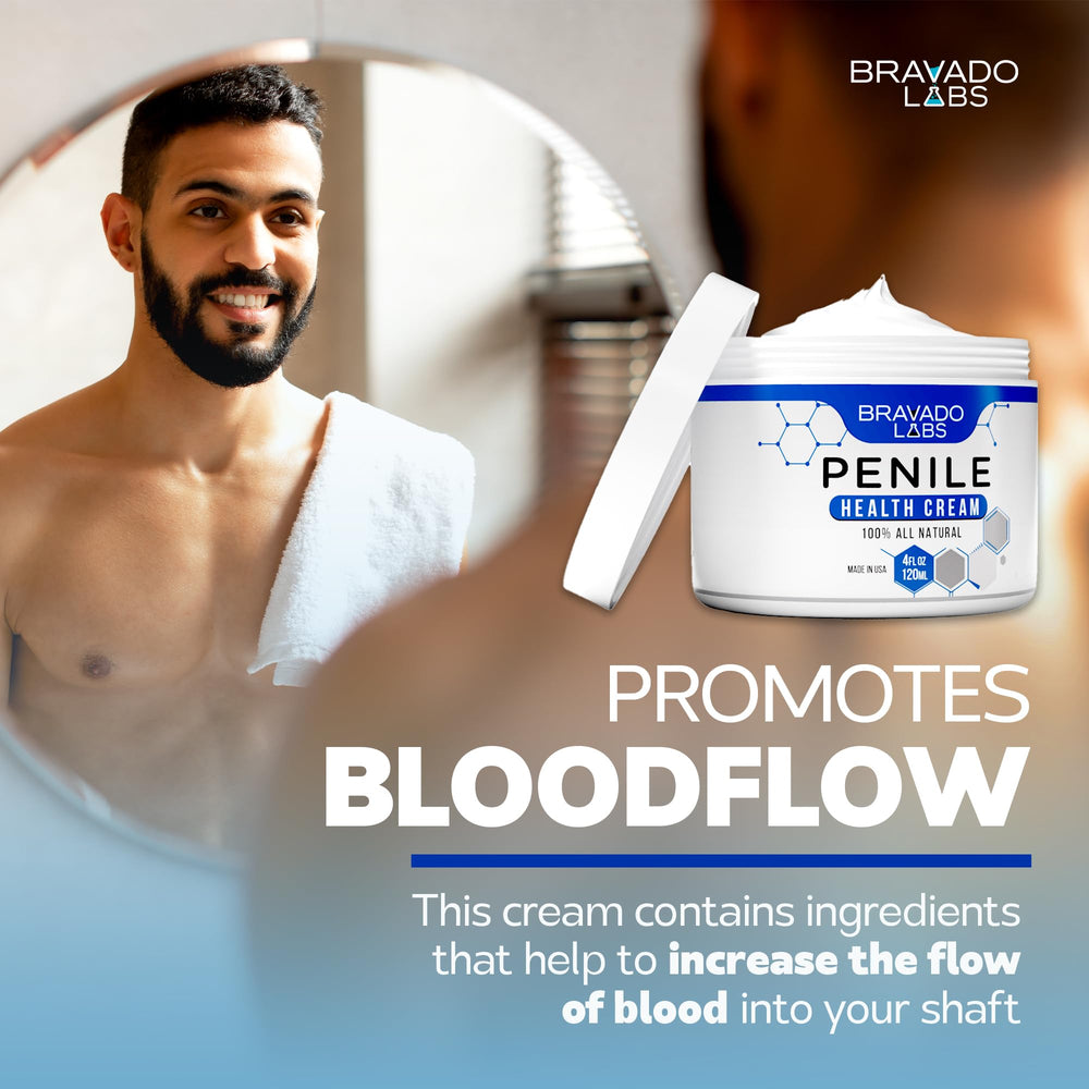 Bravado Labs Premium Penile Health Creme flatlay with packaging for travel