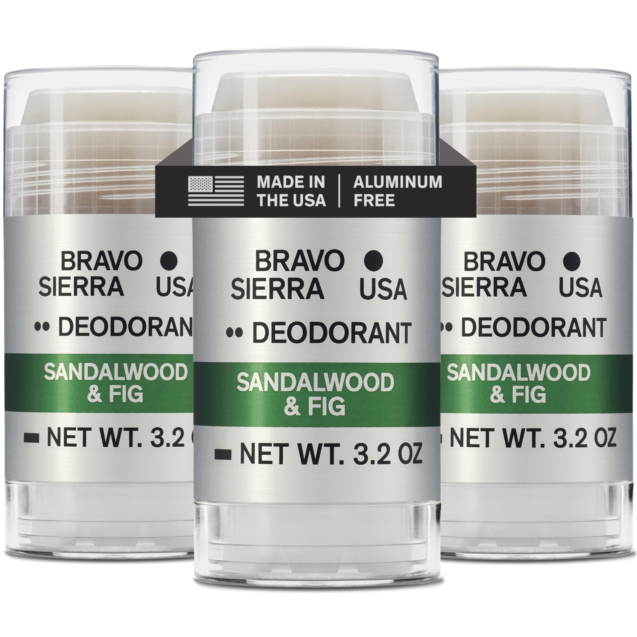 Bravo Sierra 3-pack deodorant with sandalwood and fig scent for all-day freshness