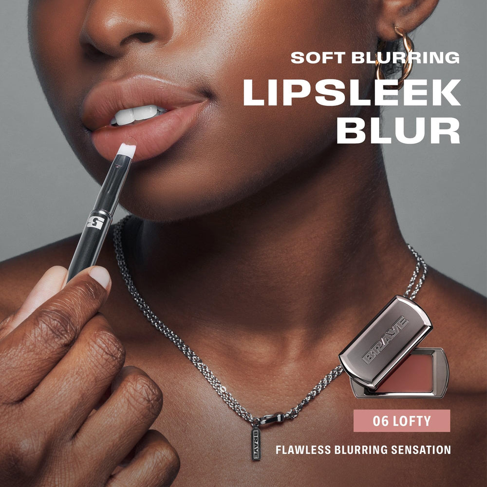 BRAYE Lipsleek Blur gradation lips demonstrating buildable shade on lips