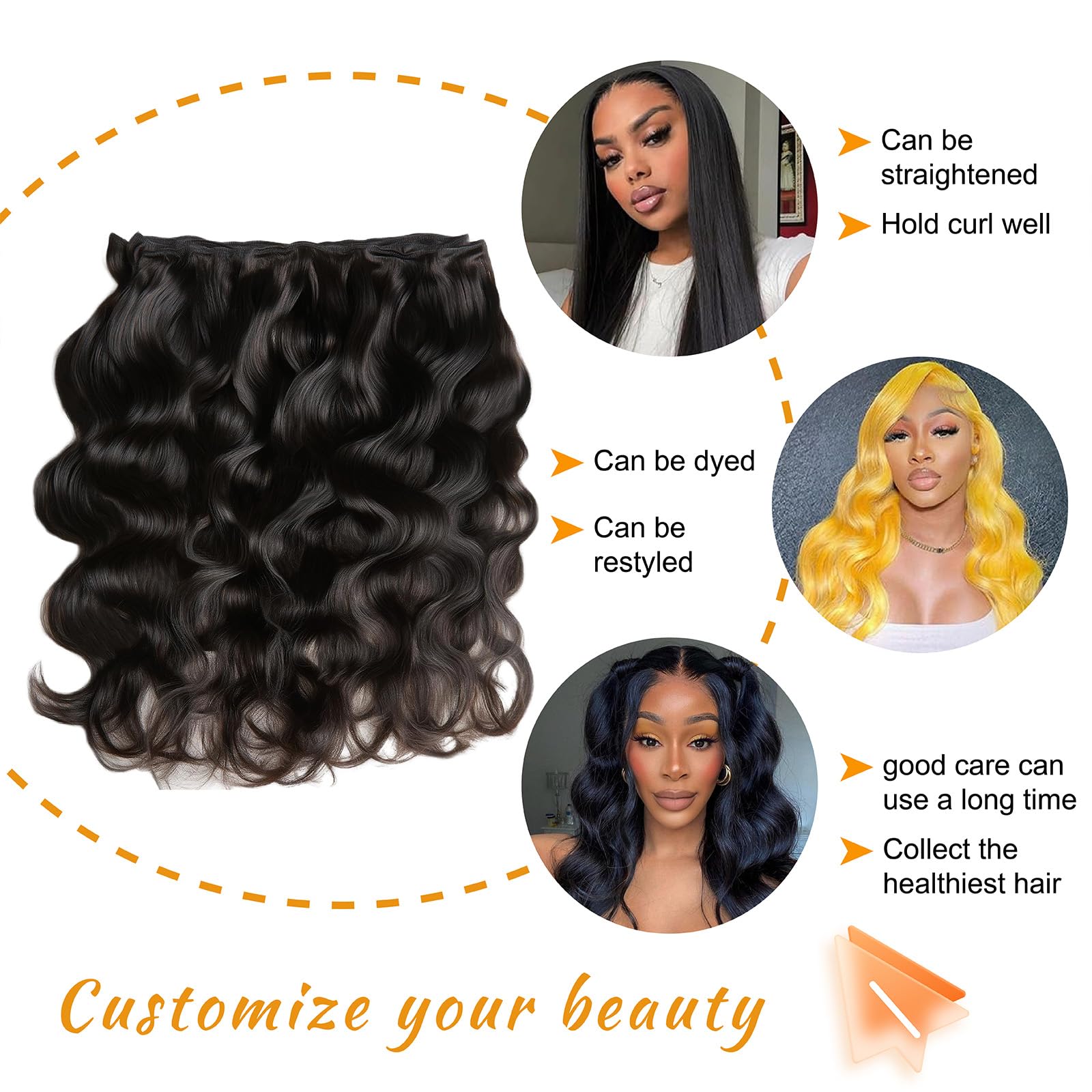 Brbeawor soft silky texture bundles offer easy styling and comfort.
