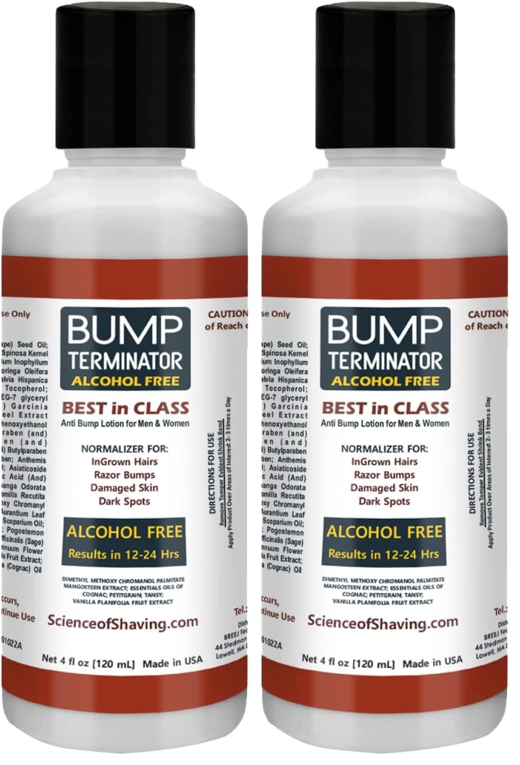 BREEJ Bump Terminator bottle front view for gentle bump care