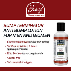BREEJ Bump Terminator ingredients panel highlighting mangosteen and vanilla