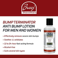 Close-up of BREEJ label highlighting alcohol-free formula for sensitive skin