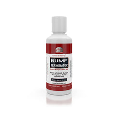 BREEJ Bump Terminator lotion bottle poured for fast bump care.