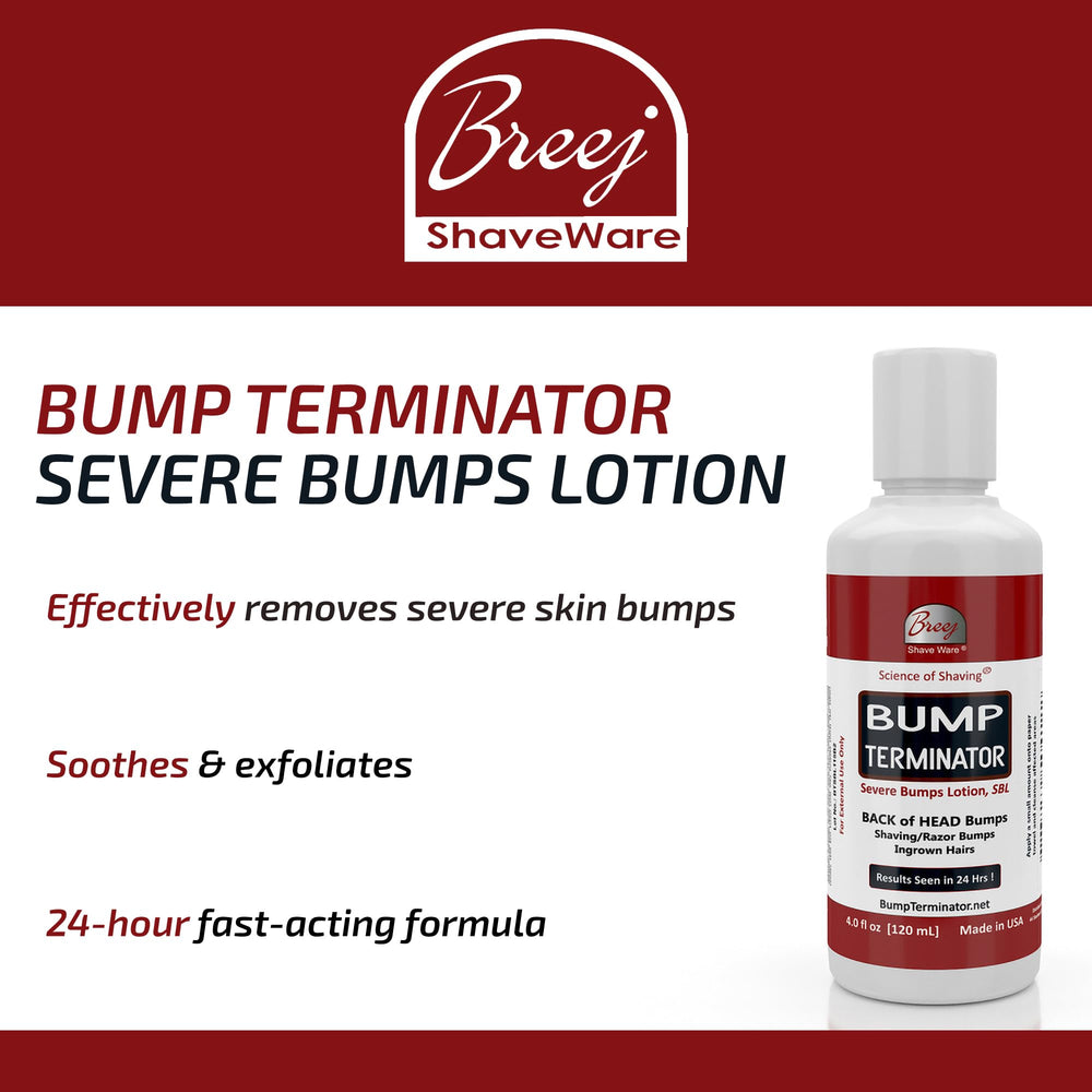 BREEJ Bump Terminator lotion creamy texture ready for easy application.
