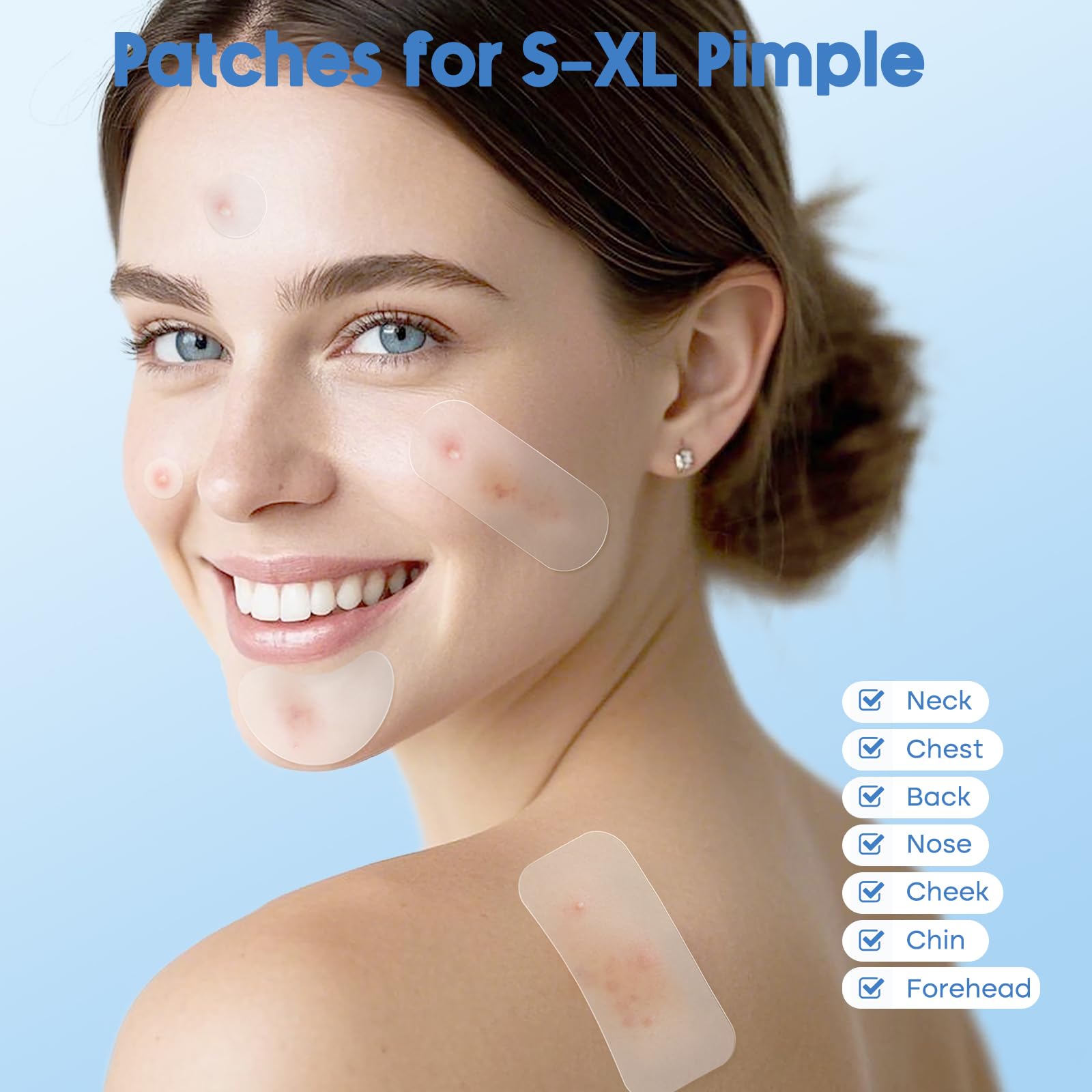 Breiboz large spot cover on face demonstrates strong adhesion with discreet look.