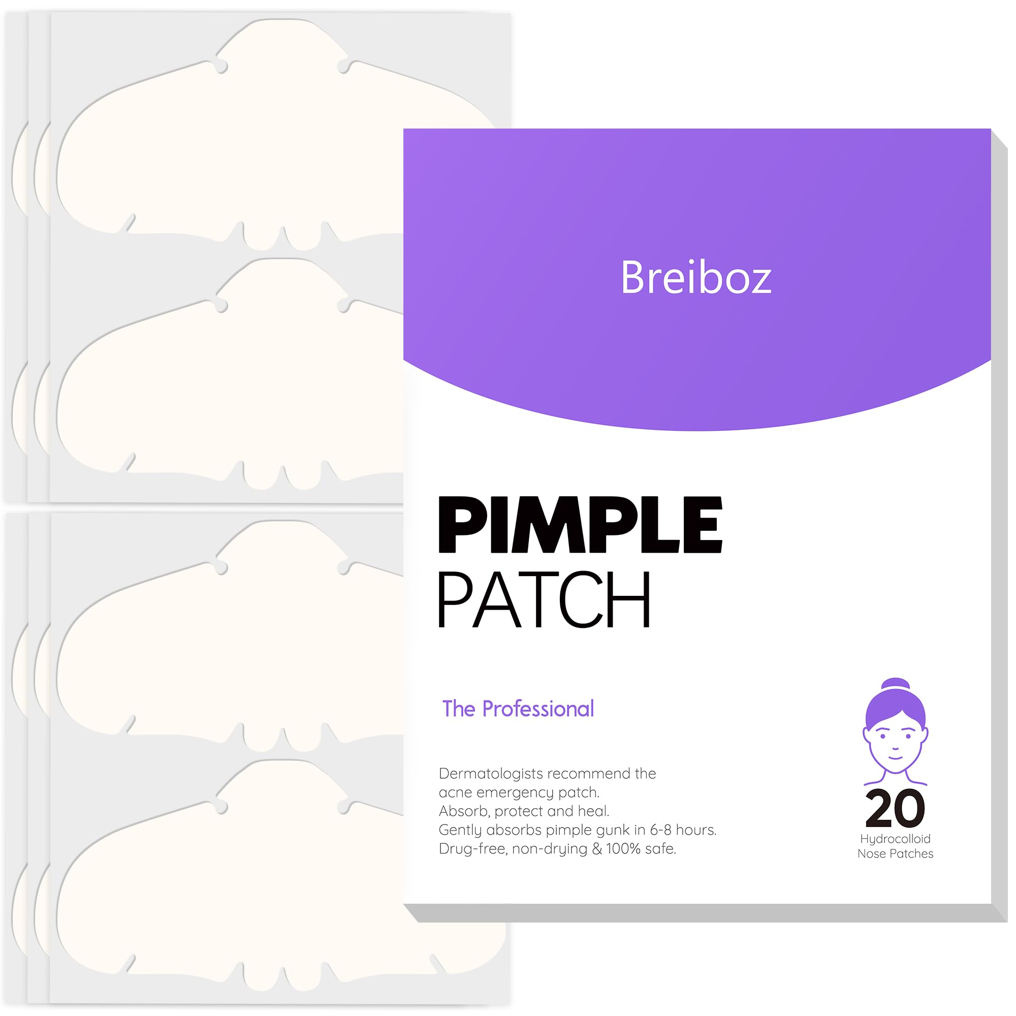 Breiboz nose patch XL adheres securely for overnight blemish care.