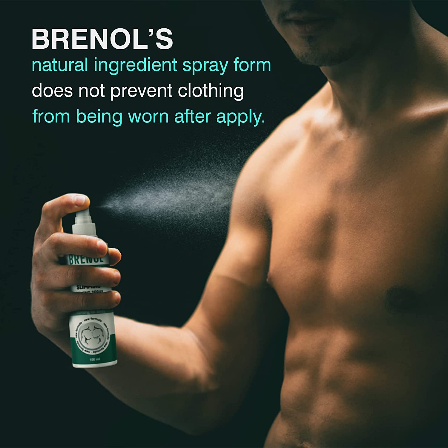 Brenol Body Firming Spray on legs illustrates full-body application