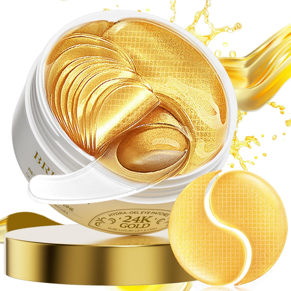 BREYLEE 24K gold eye masks packaging showing premium gift-ready presentation