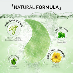 BREYLEE Aloe Vera Eye Masks in use under the eyes during application