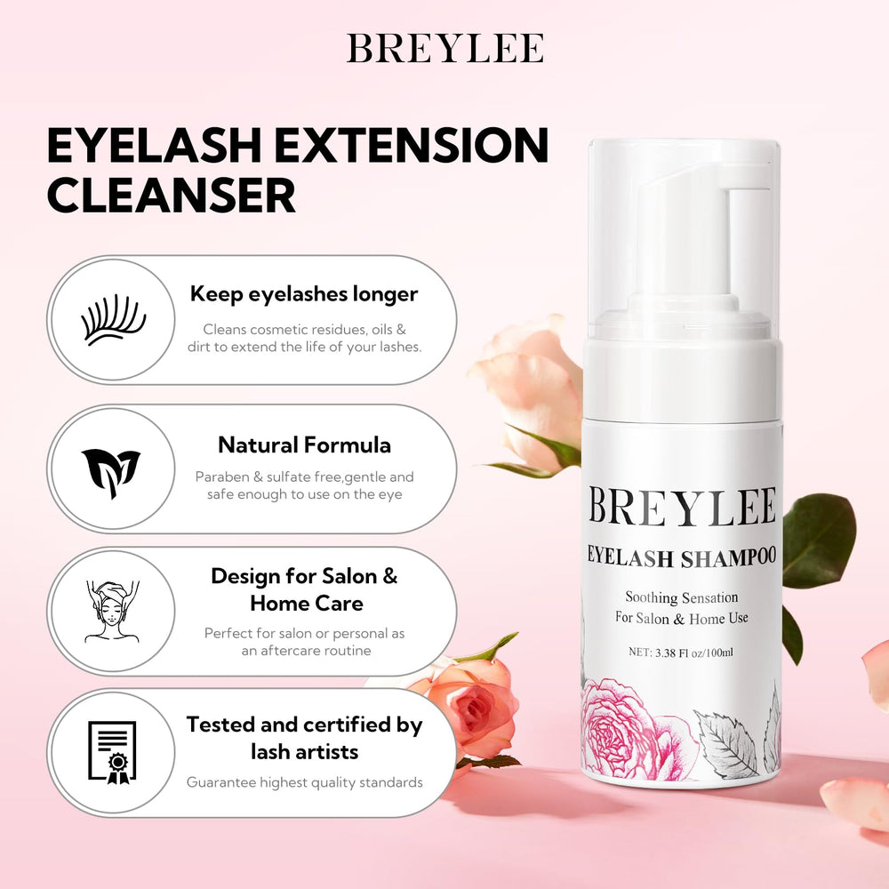 BREYLEE cleansing brush for lifting debris along the lash line.