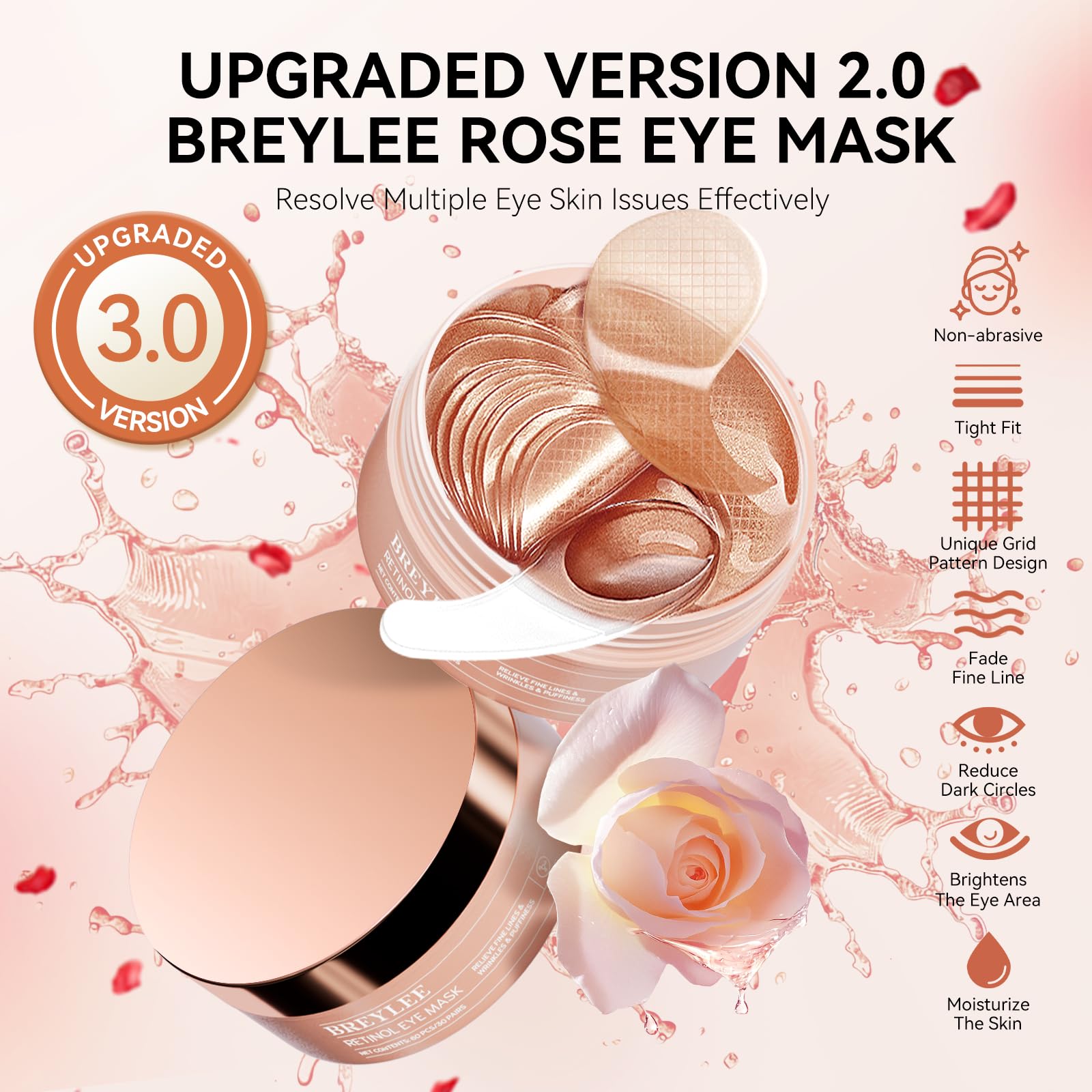 BREYLEE eye patches with collagen and hyaluronic acid nourish the under-eye area