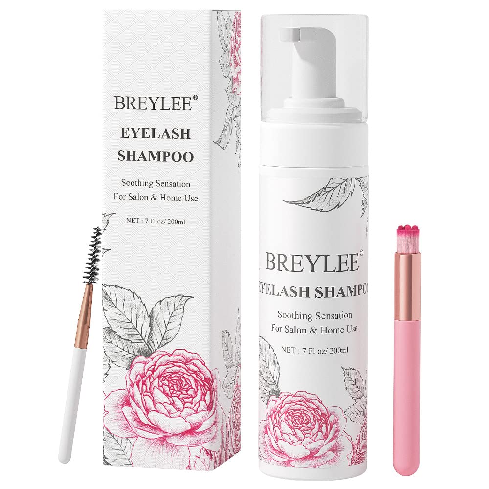 BREYLEE eyelash cleanser 200ml bottle nourishes natural and extension lashes