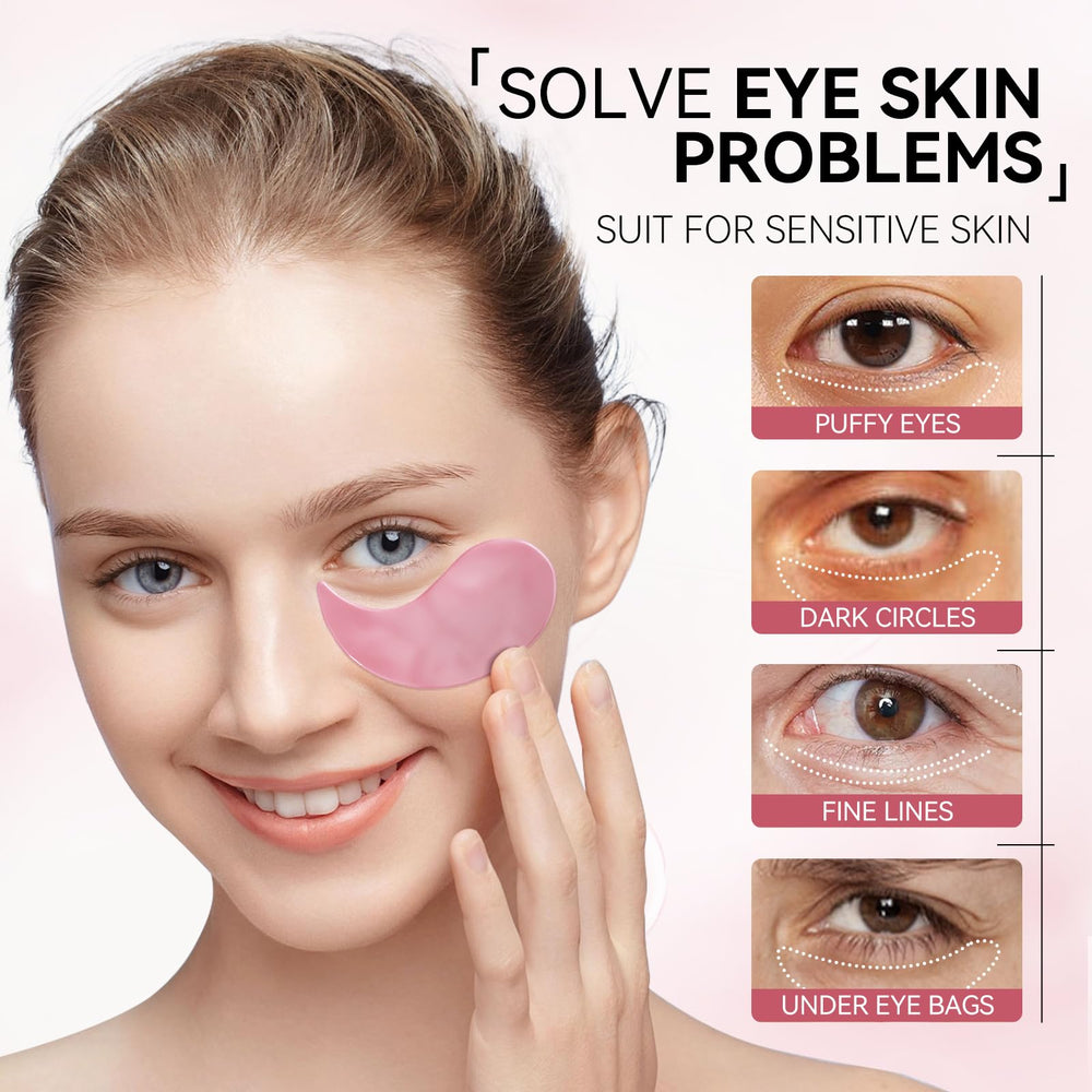 BREYLEE Flamingo Pink Eye Mask targets puffy under-eye areas for a brighter look.