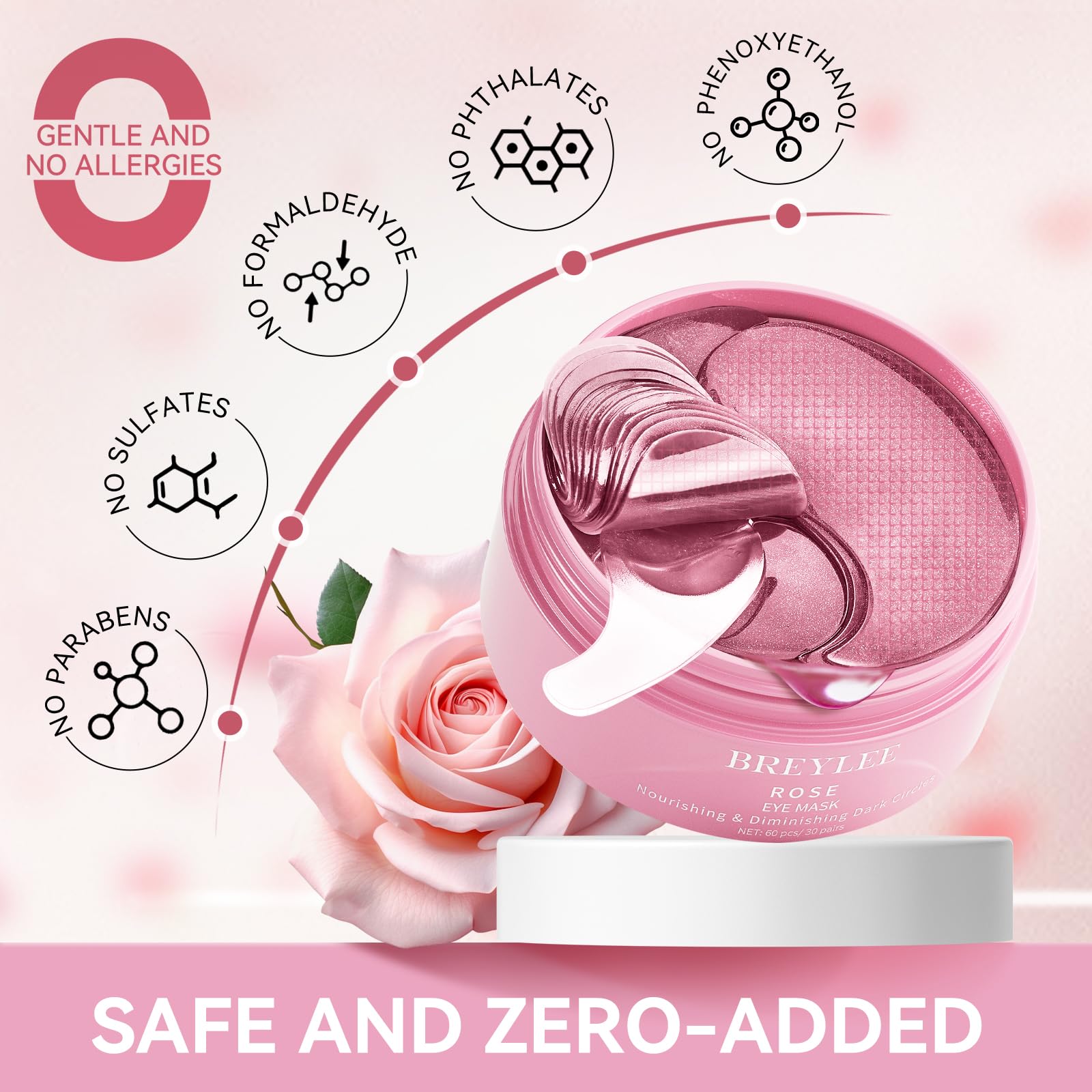 BREYLEE Flamingo Pink Eye Mask may soften fine lines around the eyes.