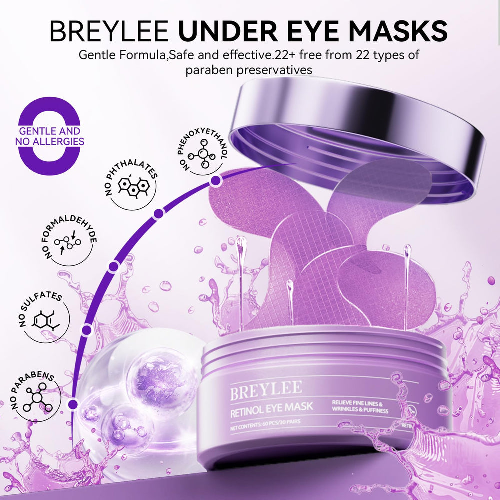 BREYLEE Retinol Eye Mask grid-design ensures secure fit during wear.