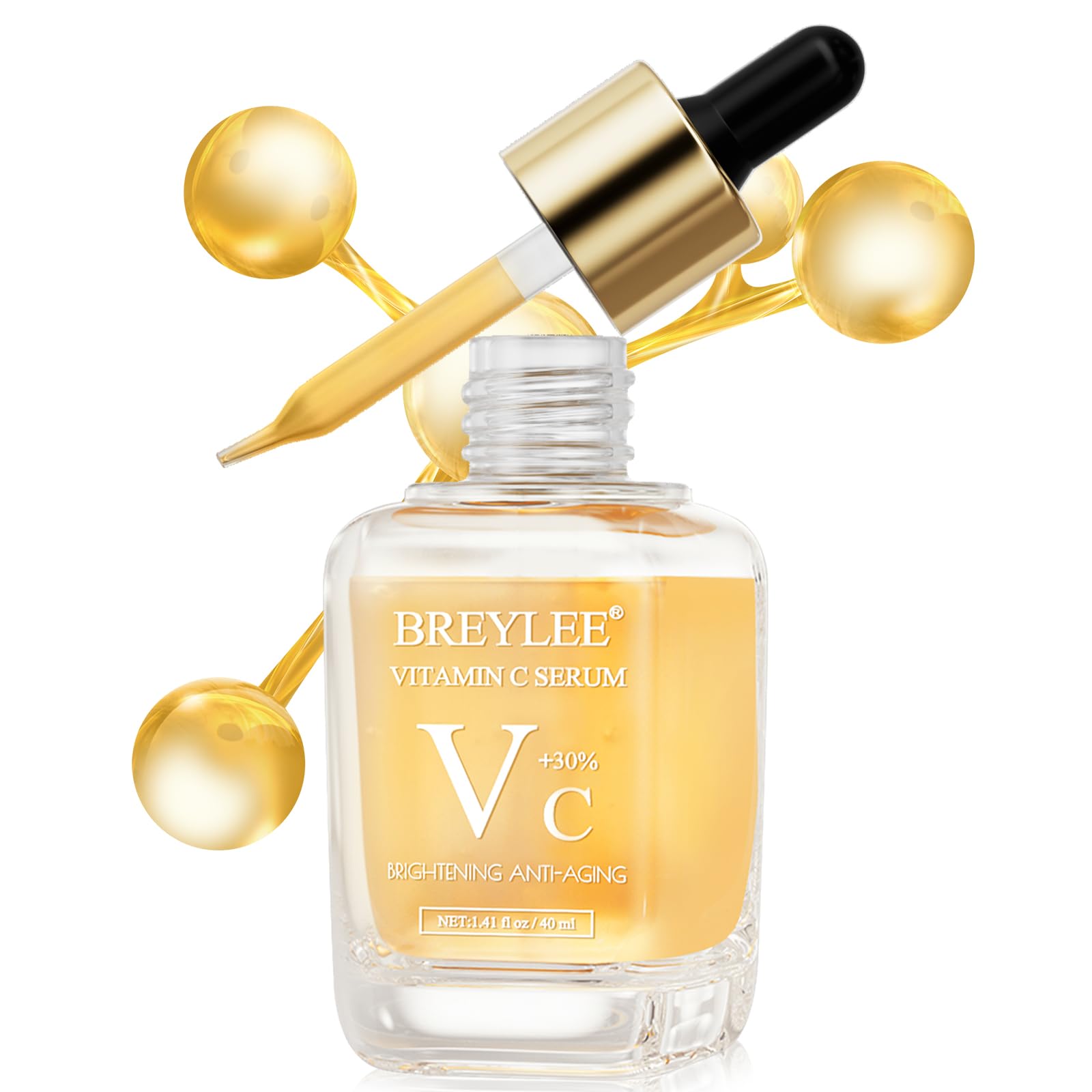 BREYLEE Vitamin C Serum dermatology-tested badge signals safety for diverse skin types.