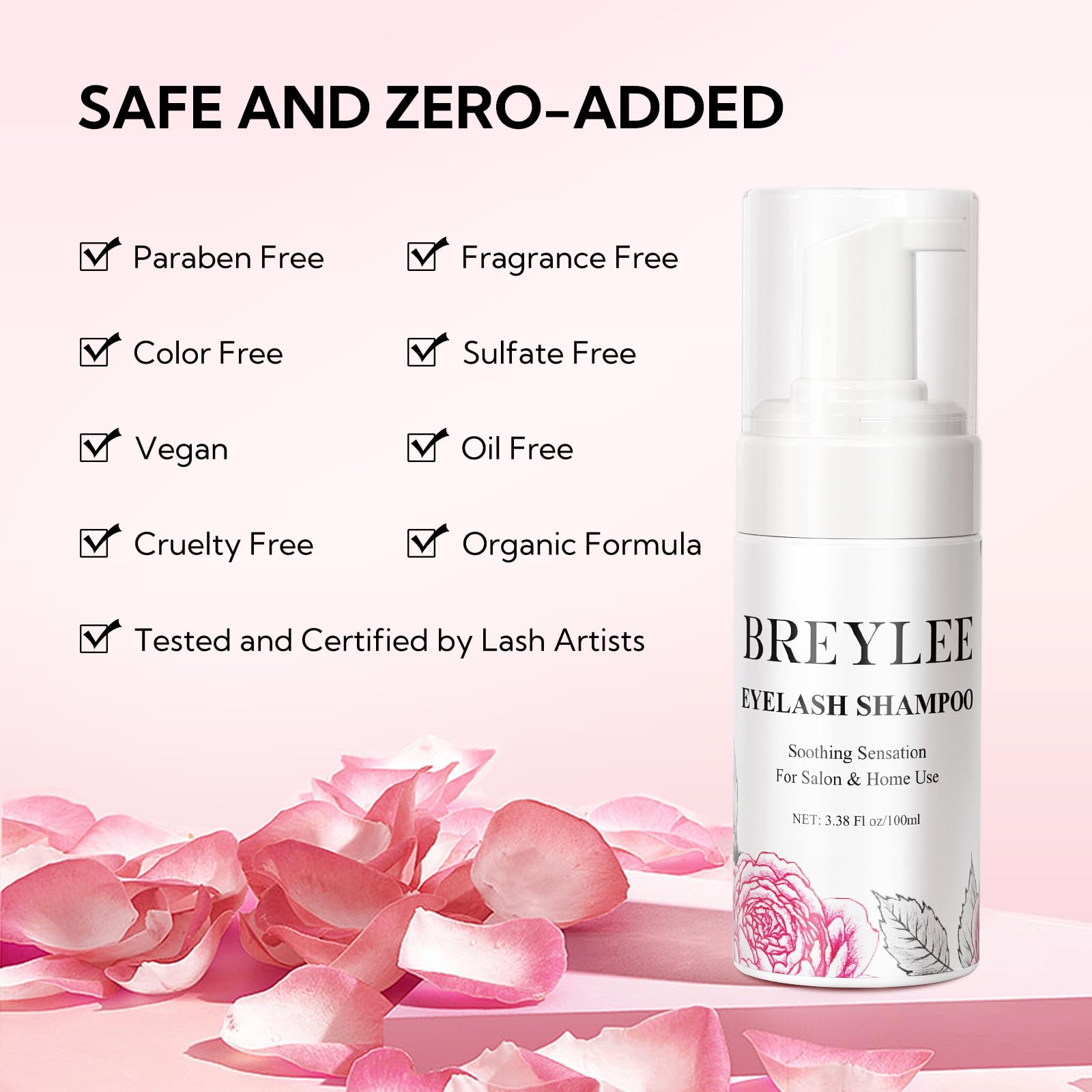 BREYLEE wash bottle enables precise, mess-free lash cleansing.