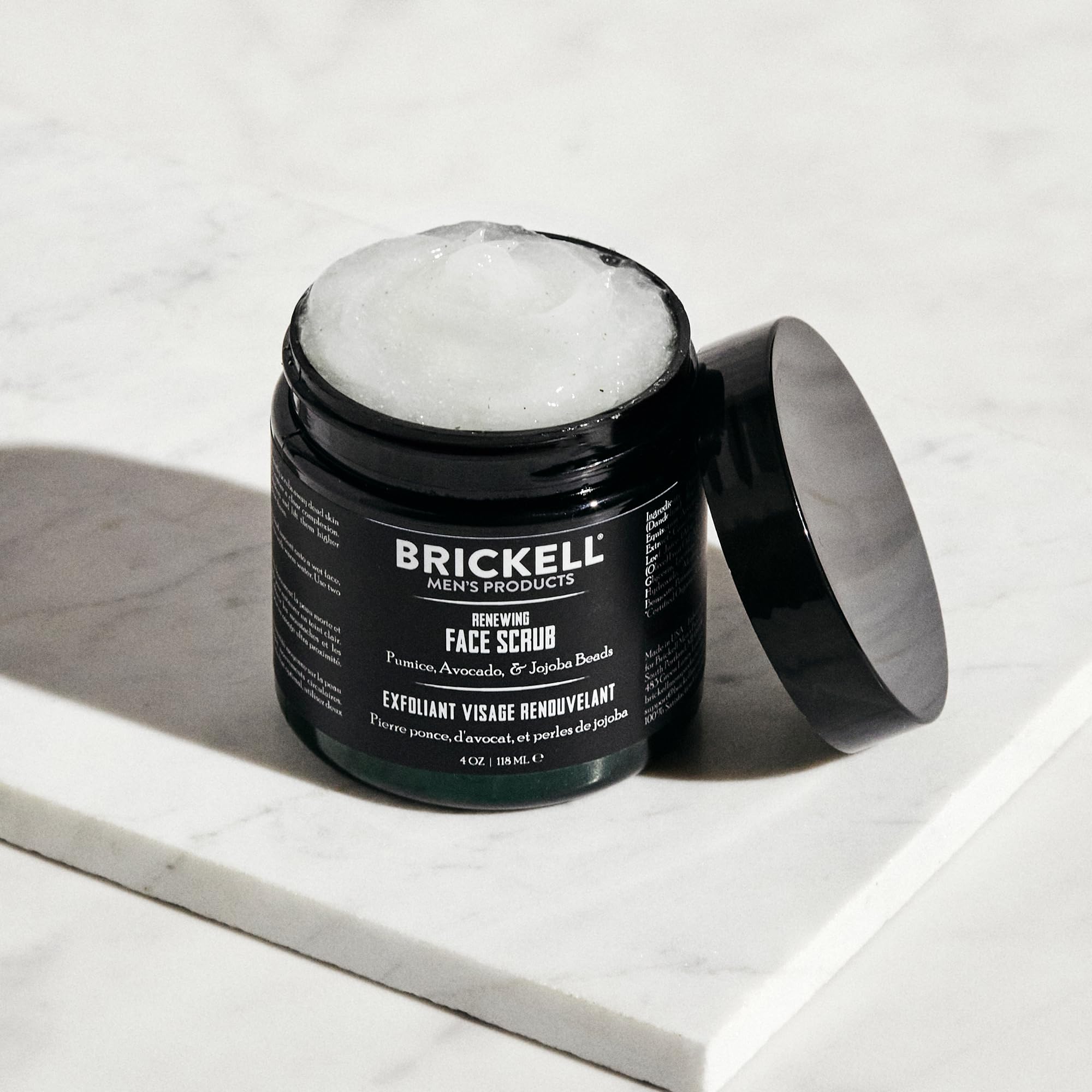Brickell packaging design with matte bottle conveys natural unscented care