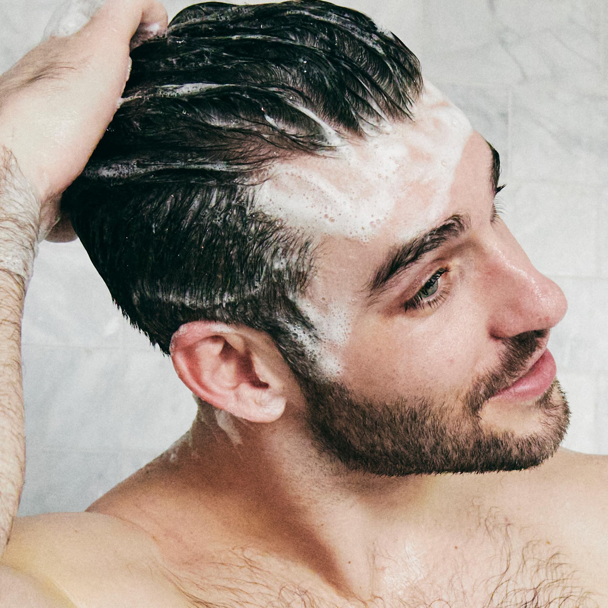 Brickell Men daily routine hands dispensing product for easy use.