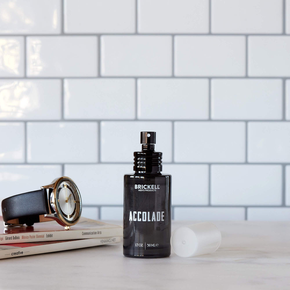 Sandalwood Note from Brickell Accolade creates a sophisticated scent for cooler nights.