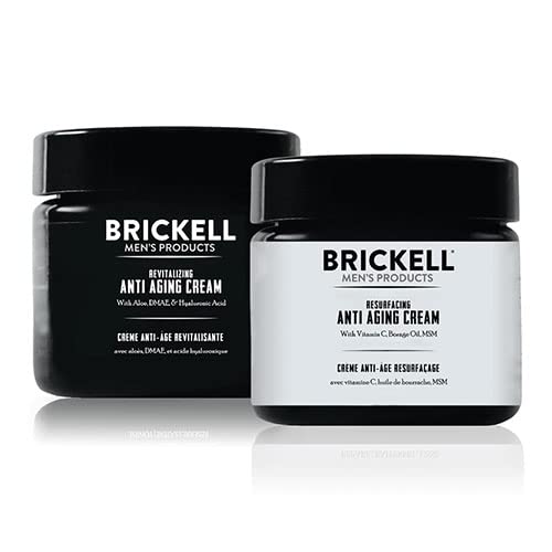 Brickell Men's Day & Night Cream Set bottle view demonstrates all-day hydration.