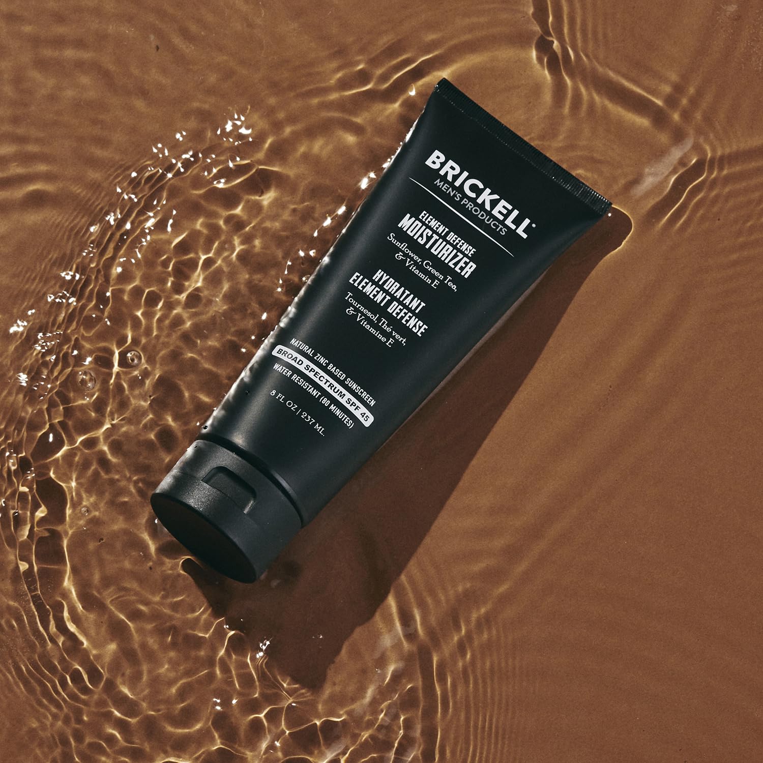 Brickell Element Defense SPF45 demonstrates smooth, non-greasy application.