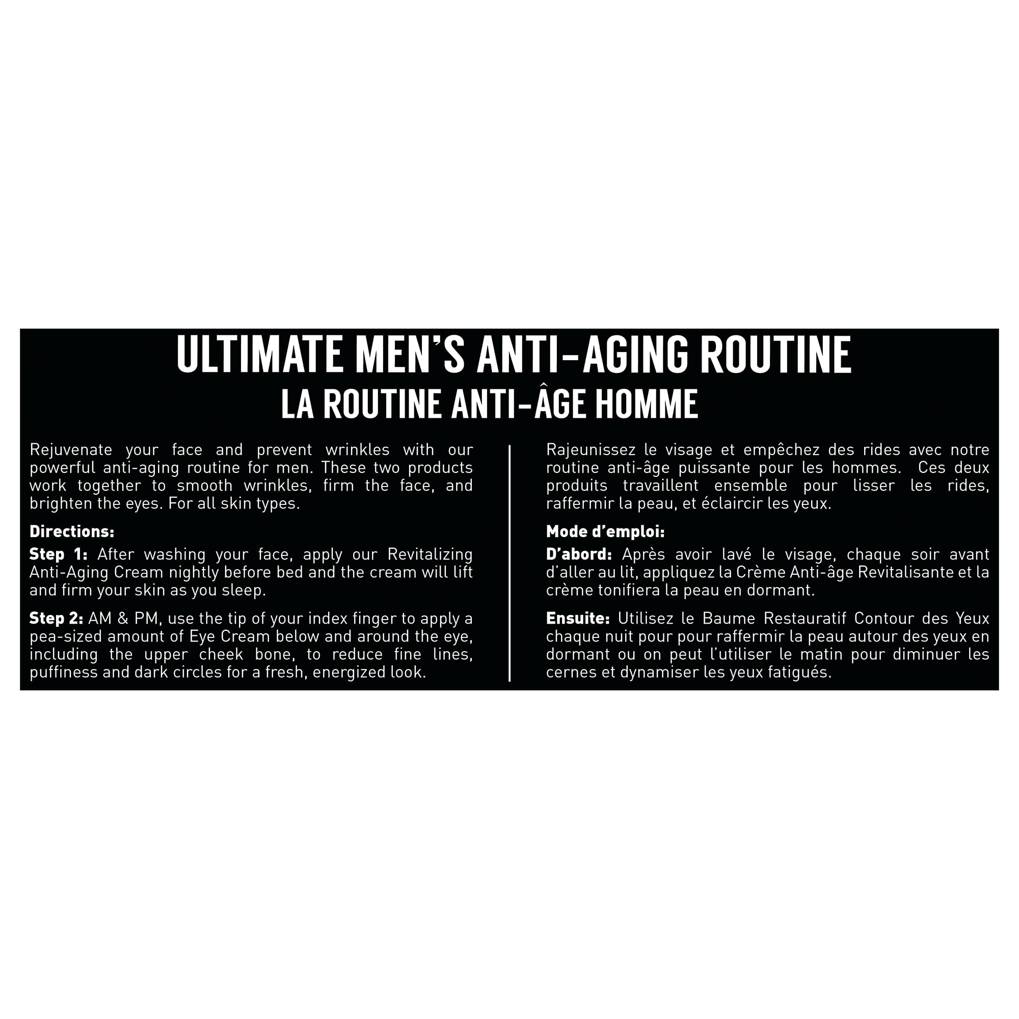 Eco-friendly, premium packaging for Brickell Men's Ultimate Anti-Aging routine.